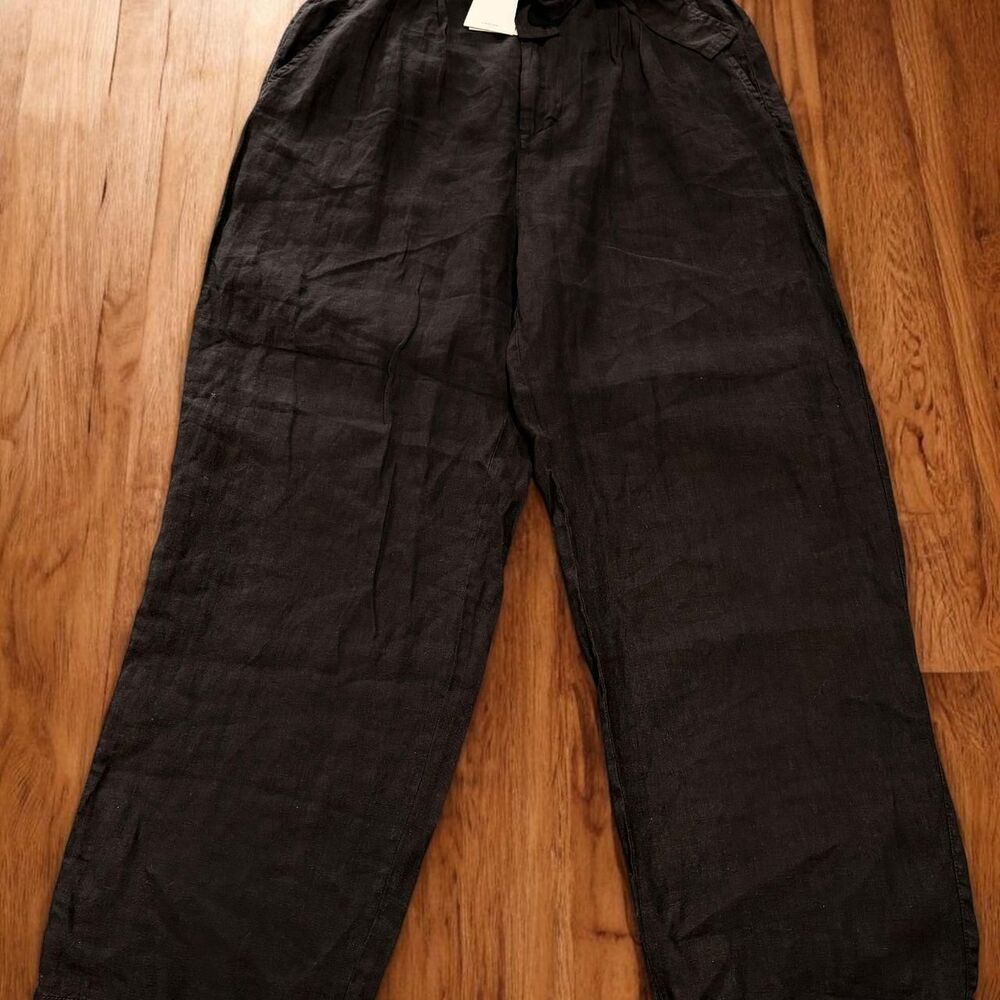 Joie Black Linen High-Waisted Paperbag Shorts - Size 8 (NWT)